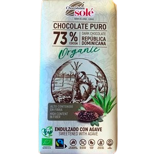 xocolata negra amb atzavara 73% CJ 100 g Solé