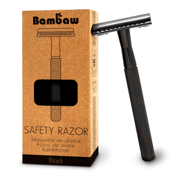 [2038] ganiveta d'afaitar d'acer inoxidable Bambaw (negre)